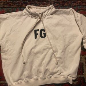 FEAR OF GOD Mock Neck 'FG' Pullover Sweater Cream